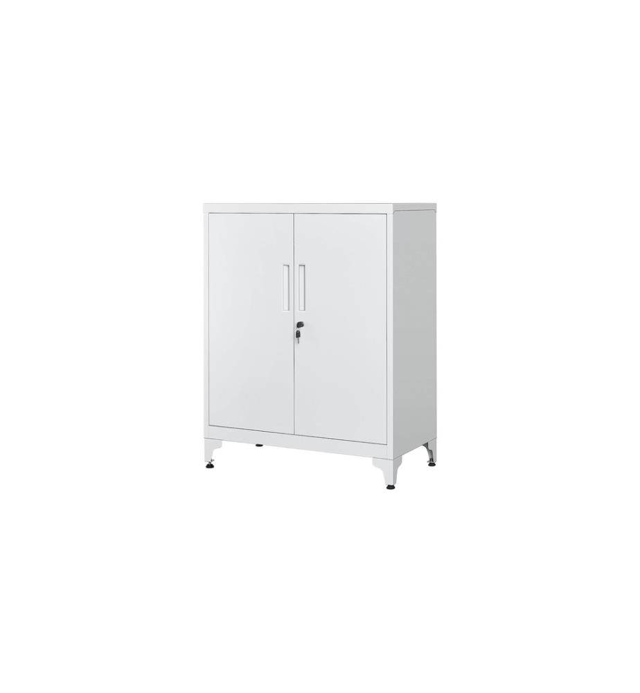 Songmics - Armoire de stockage en métal 40 x 80 x 90 cm, blanc