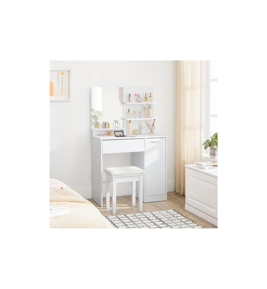 VASAGLE - Coiffeuse 80 x 40 x 132 cm, blanc