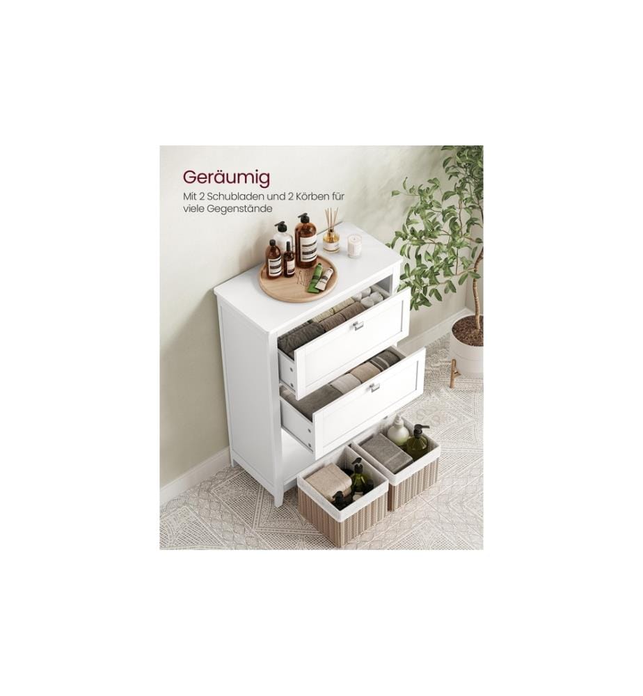 VASAGLE - Badezimmer-Schrank 30 x 80 cm, Weiss