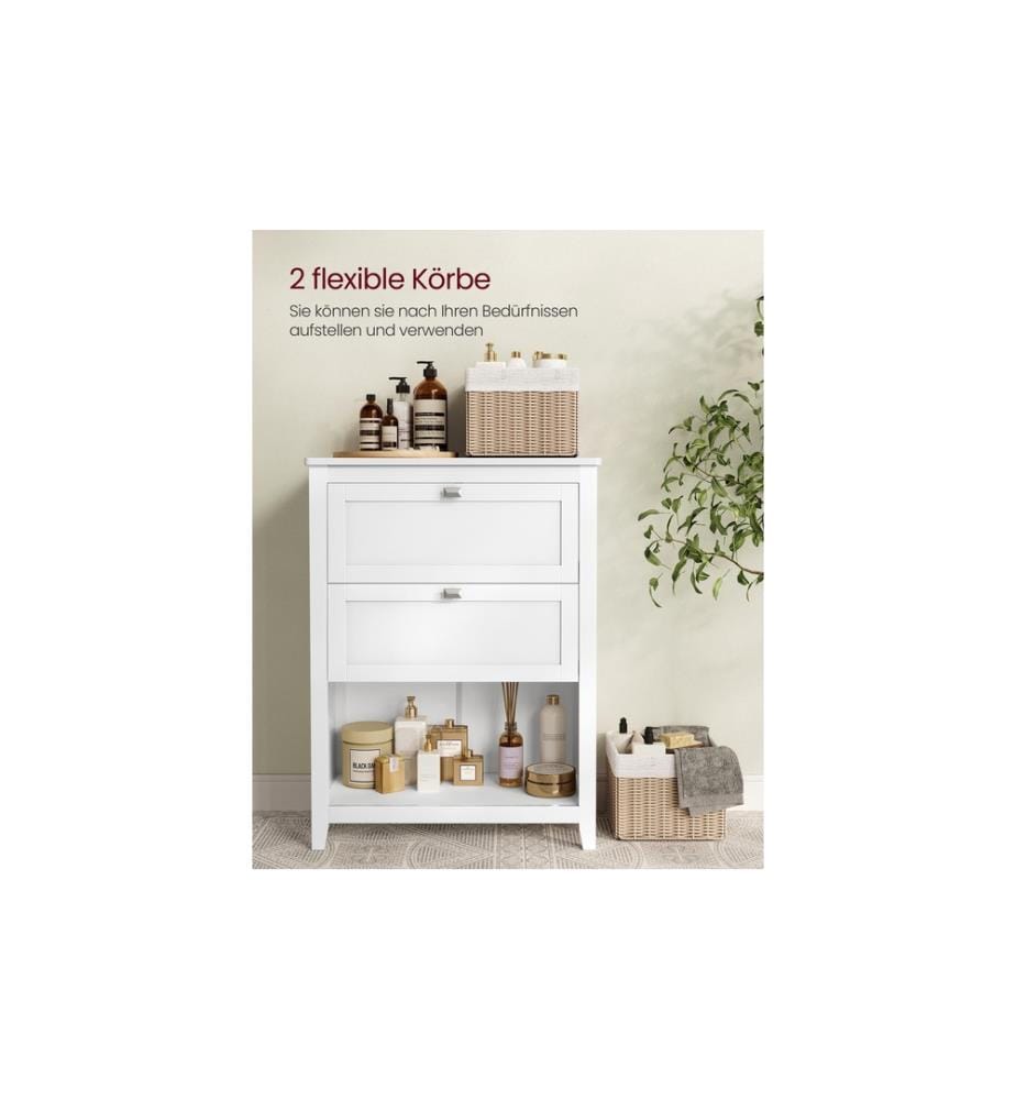 VASAGLE - Badezimmer-Schrank 30 x 80 cm, Weiss