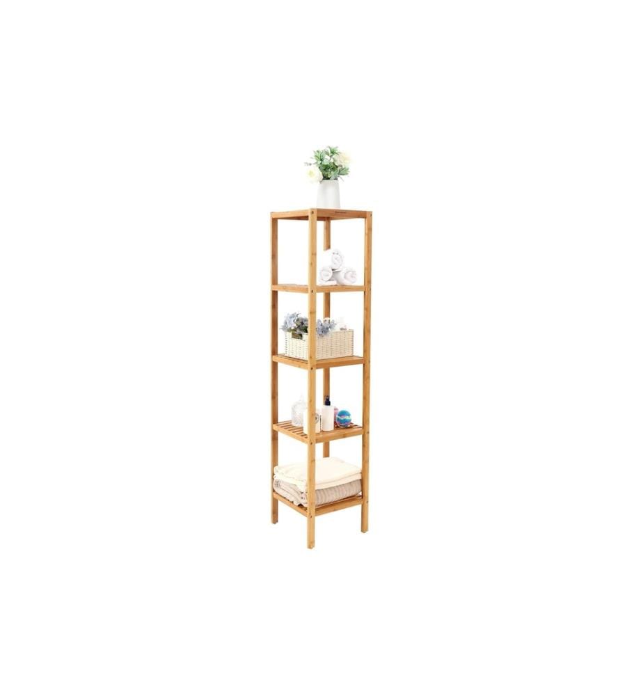 Songmics - Bambus Standregal Braun
