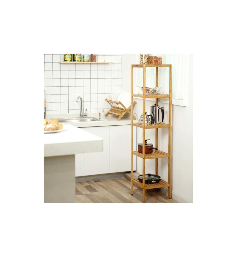 Songmics - Bambus Standregal Braun