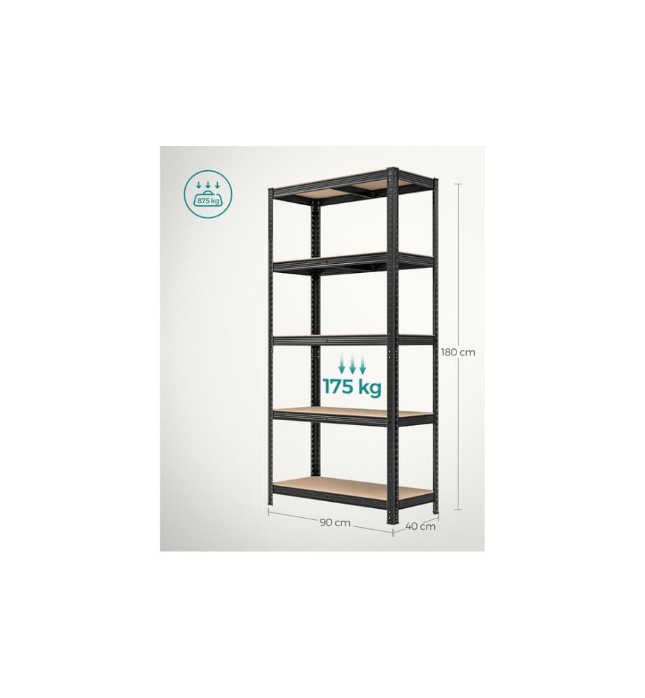 Songmics - Regal 5 Ablagen Schwarz