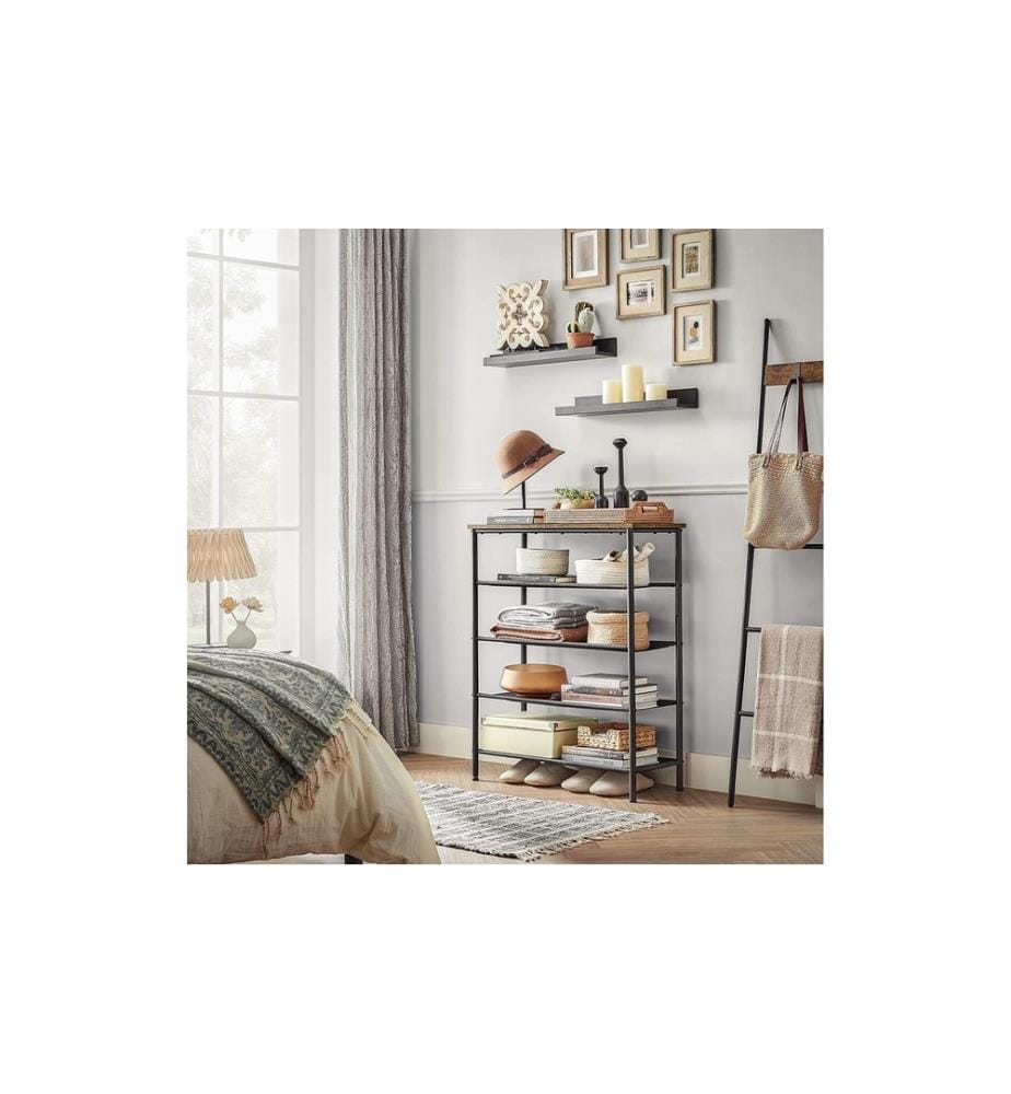VASAGLE - Support pour chaussures 30 x 91 cm, Brun/Noir