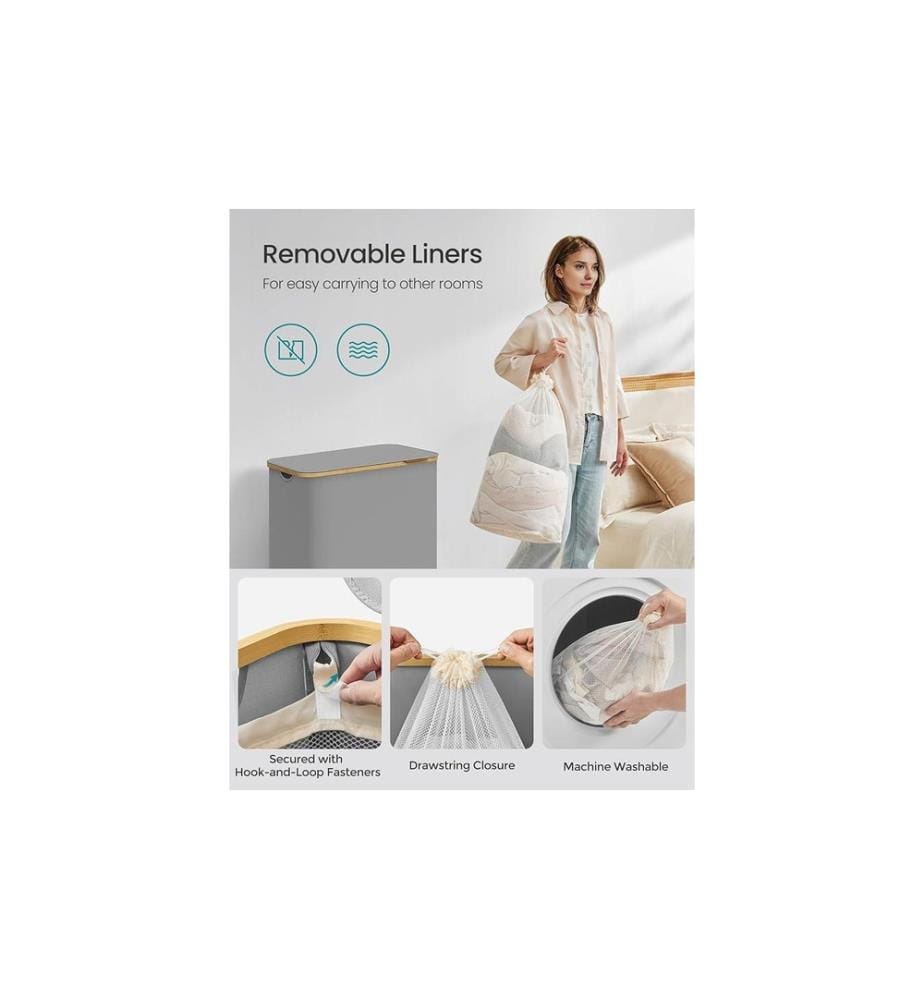 Songmics - Wäschekorb  150 l, Grau