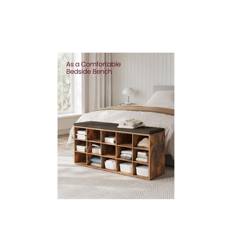 VASAGLE - Armoire à chaussures Industriel 105 x 48 cm, Brun