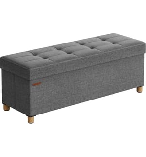 Songmics - Coffre-siège Ottomane 110 x 40 cm, Gris