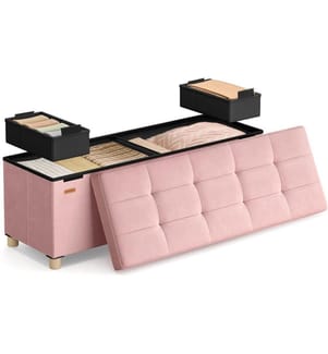 Songmics - Sitztruhe Ottomane 110 x 40 cm, Rosa