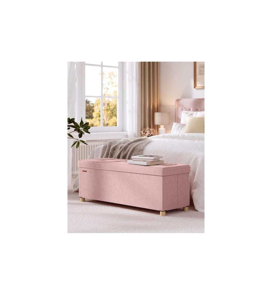 Songmics - Sitztruhe Ottomane 110 x 40 cm, Rosa