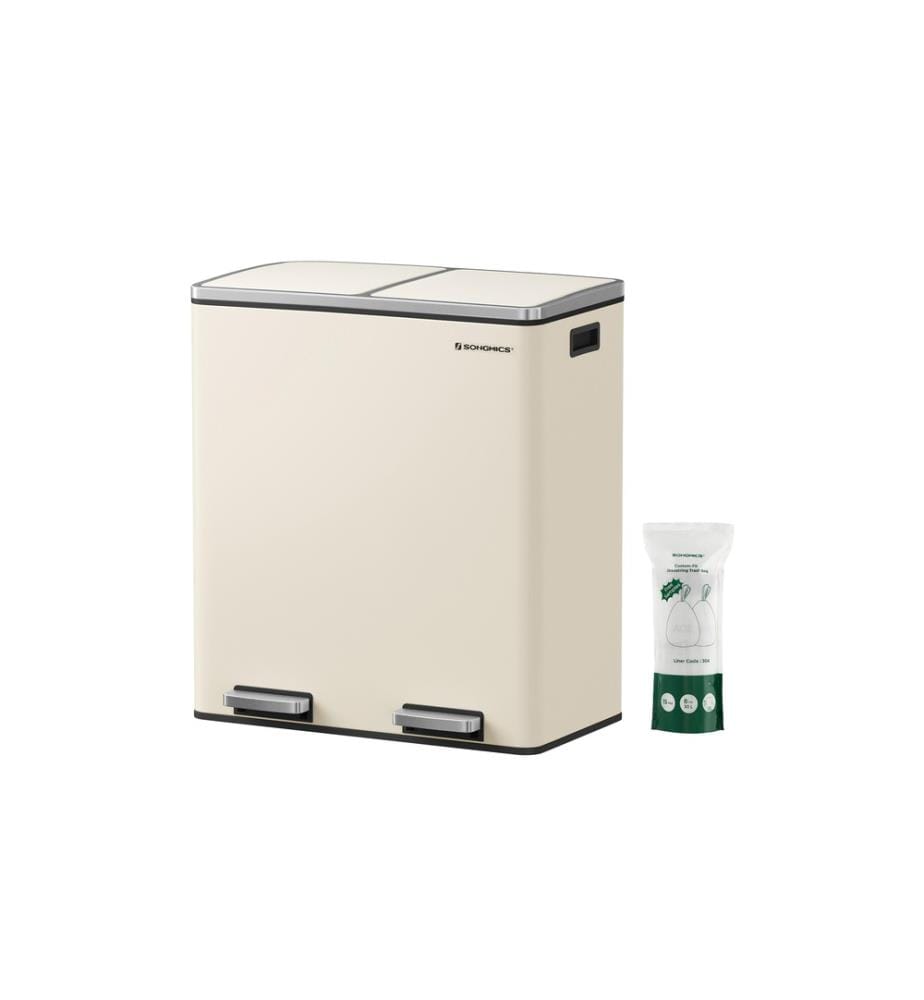 Songmics - Abfalleimer 60 l, Edelweiss