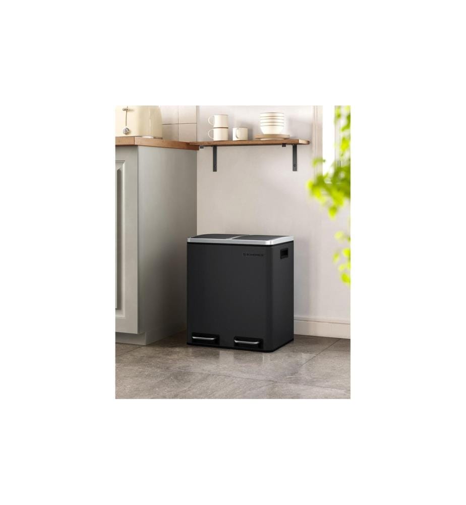 Songmics - Abfalleimer 30 l, Schwarz