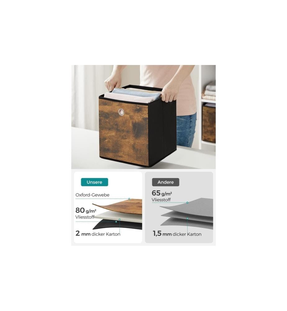 Songmics - Aufbewahrungsbox Braun/Schwarz