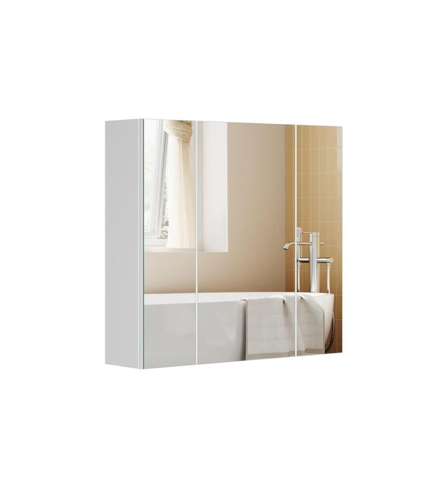 VASAGLE - Spiegelschrank Weiss, 60 x 15 x 55 cm