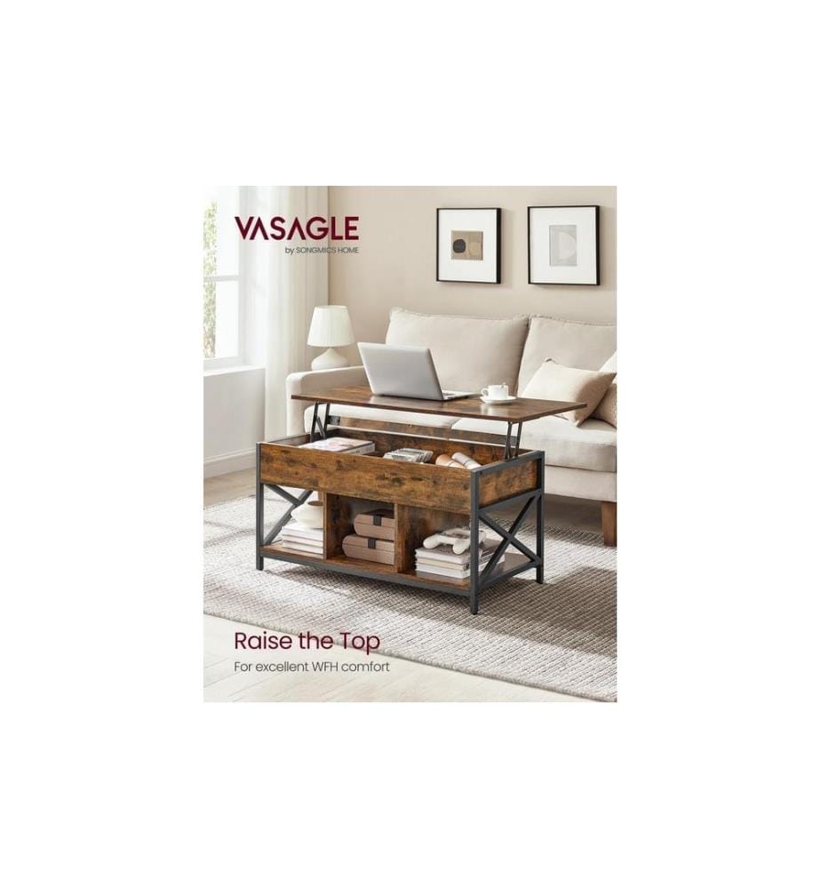 VASAGLE - Table basse Industriel 50 x 49 cm, Noir