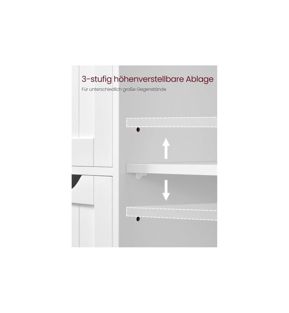 VASAGLE - Armoire de salle de bain 55 x 82 cm, Blanc