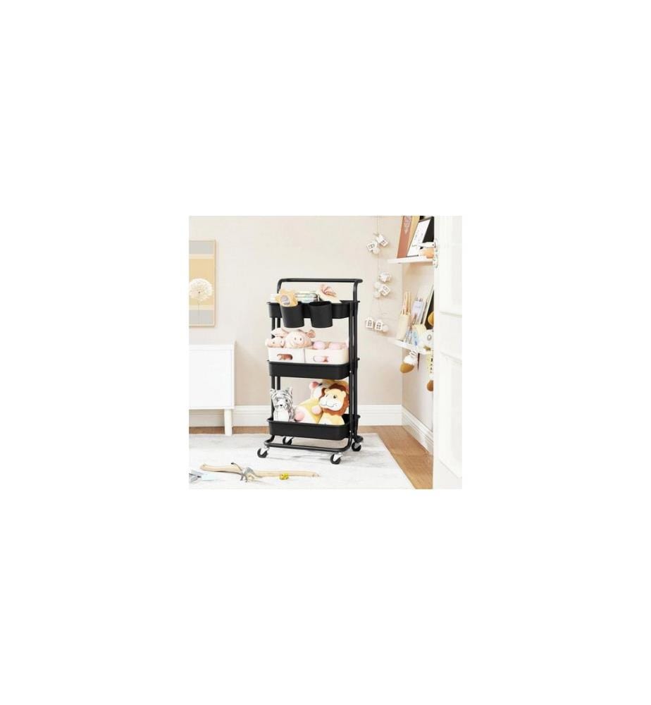 Songmics - Étagère avec 3 niveaux Noir