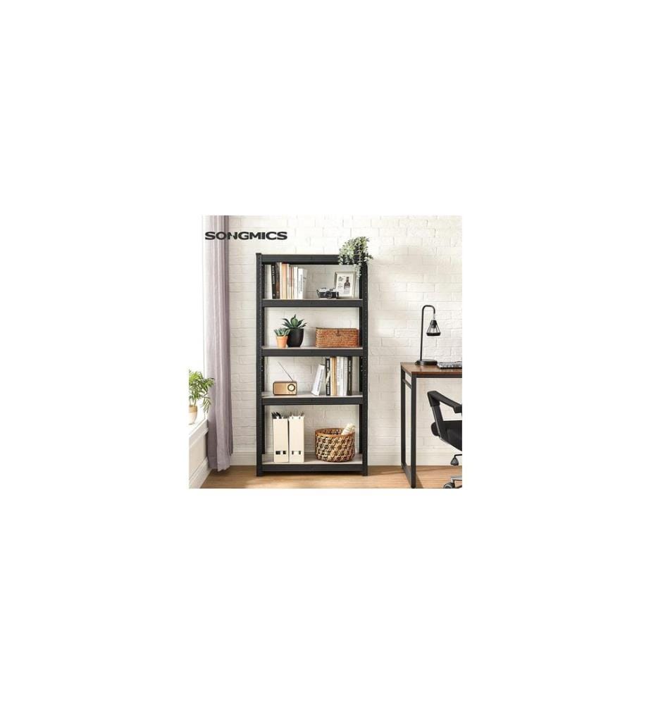 Songmics - Regal mit 5 Ablagen Schwarz/Braun