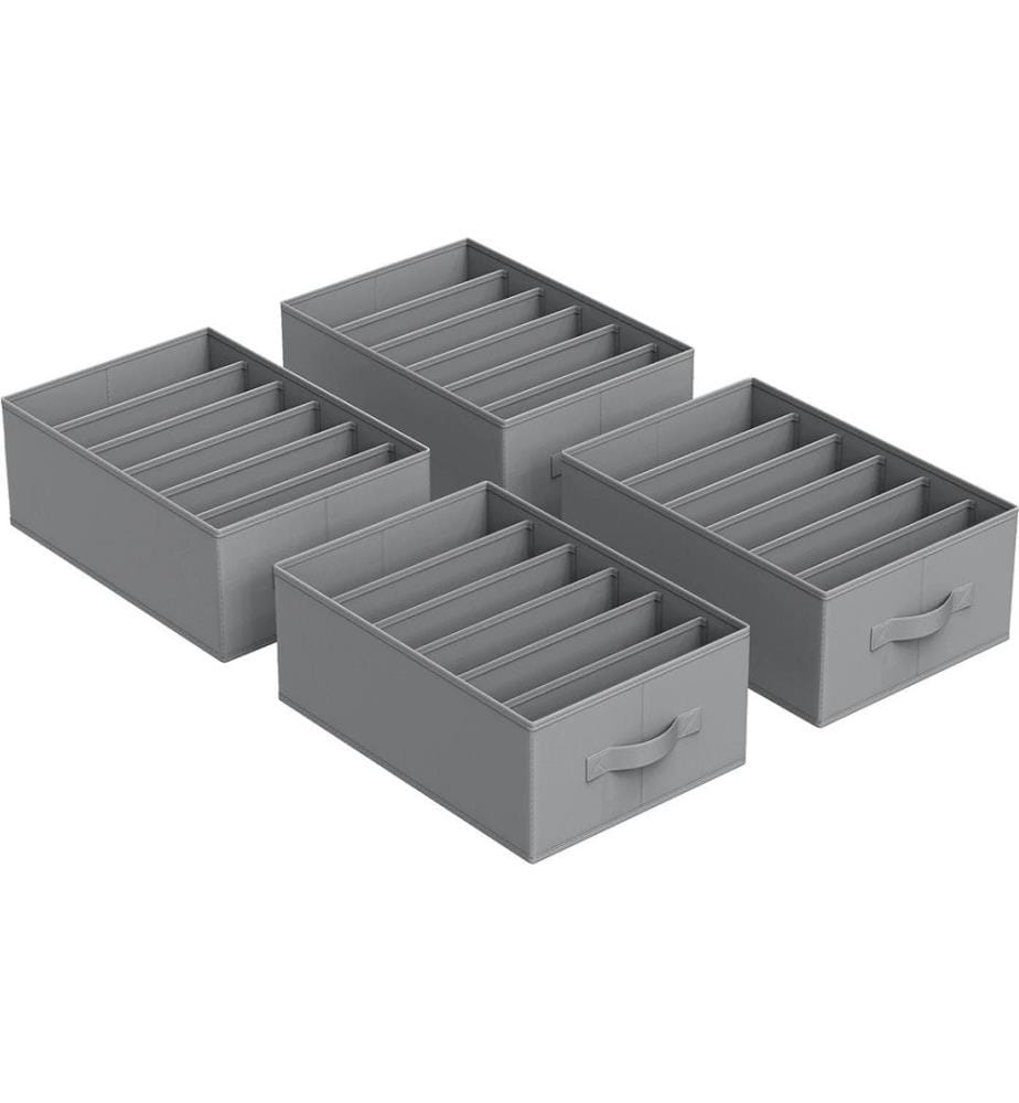 Songmics - Aufbewahrungsbox faltbar 4-er Set, Grau