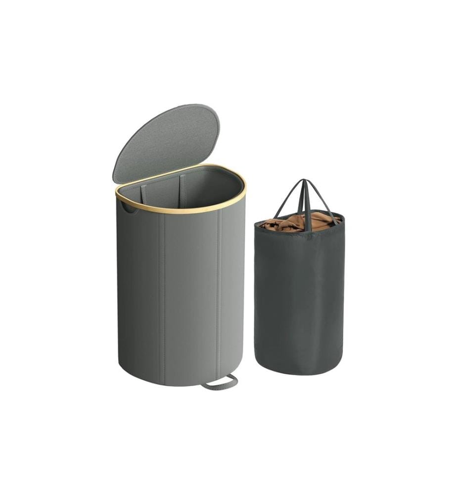 Songmics - Corbeille à linge 90 l, Gris