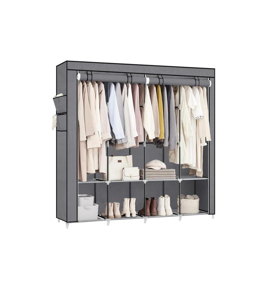 Songmics - Armoire à vêtements en tissu Gris