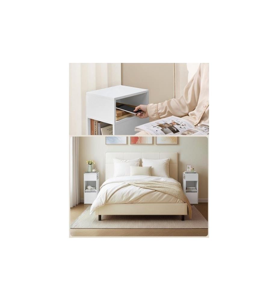 Songmics - Table de nuit 25 x 59.4 cm, Blanc