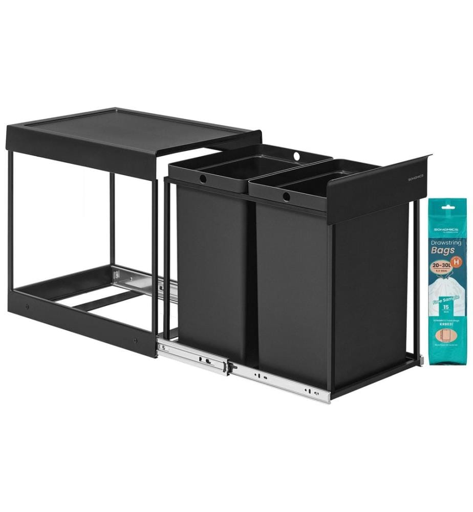 Songmics - Mülltrennsystem 40 l, Schwarz