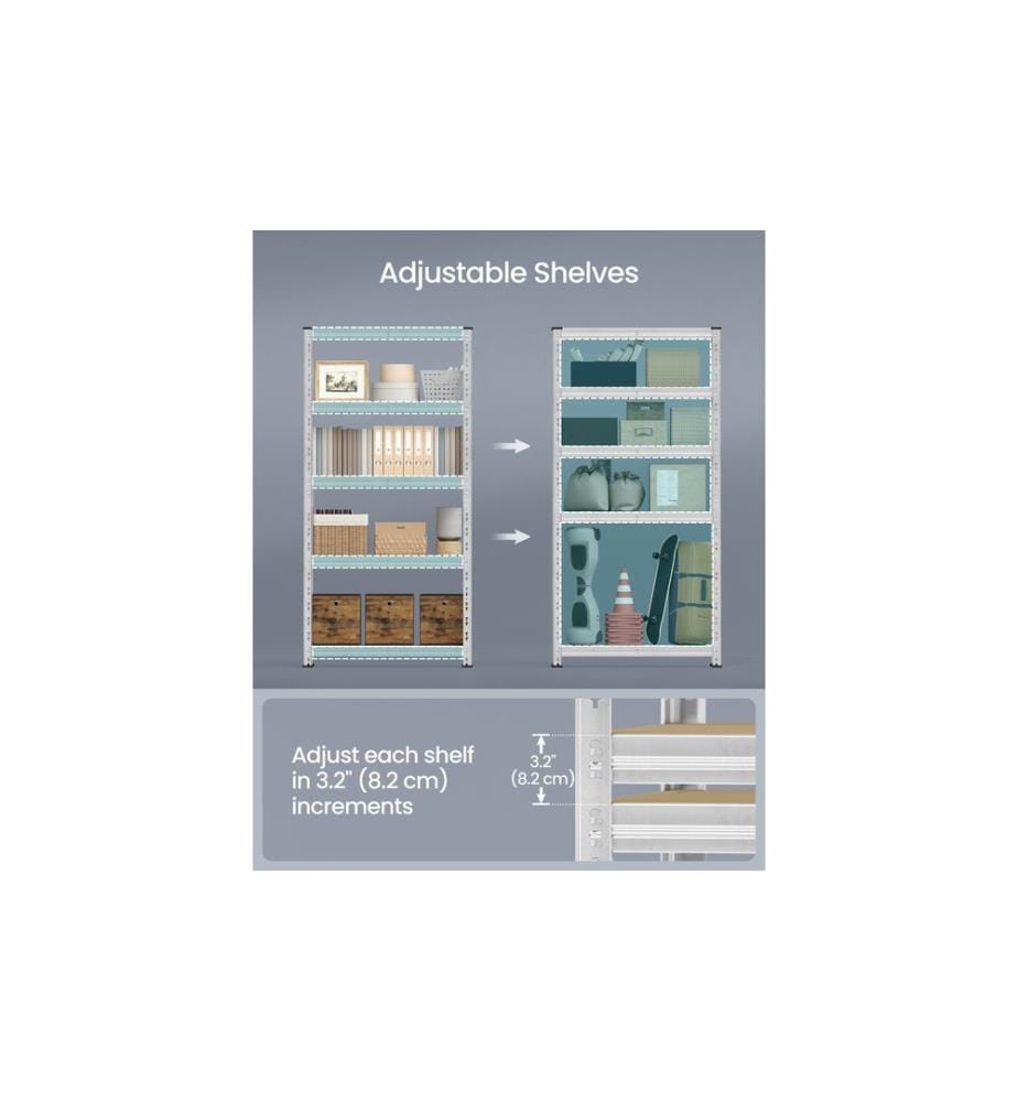 Songmics - Heavy-Duty Storage Shelves Silber