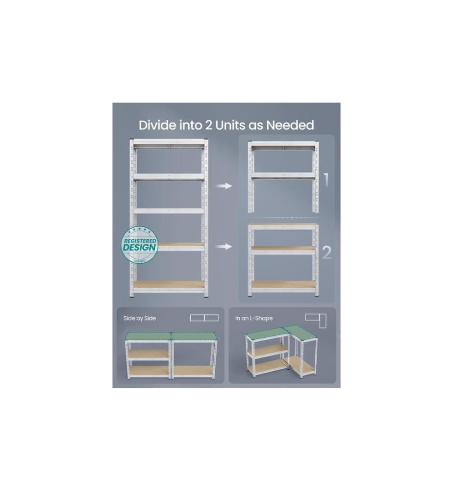 Songmics - Heavy-Duty Storage Shelves Silber