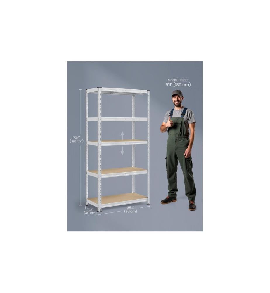 Songmics - Heavy-Duty Storage Shelves Silber