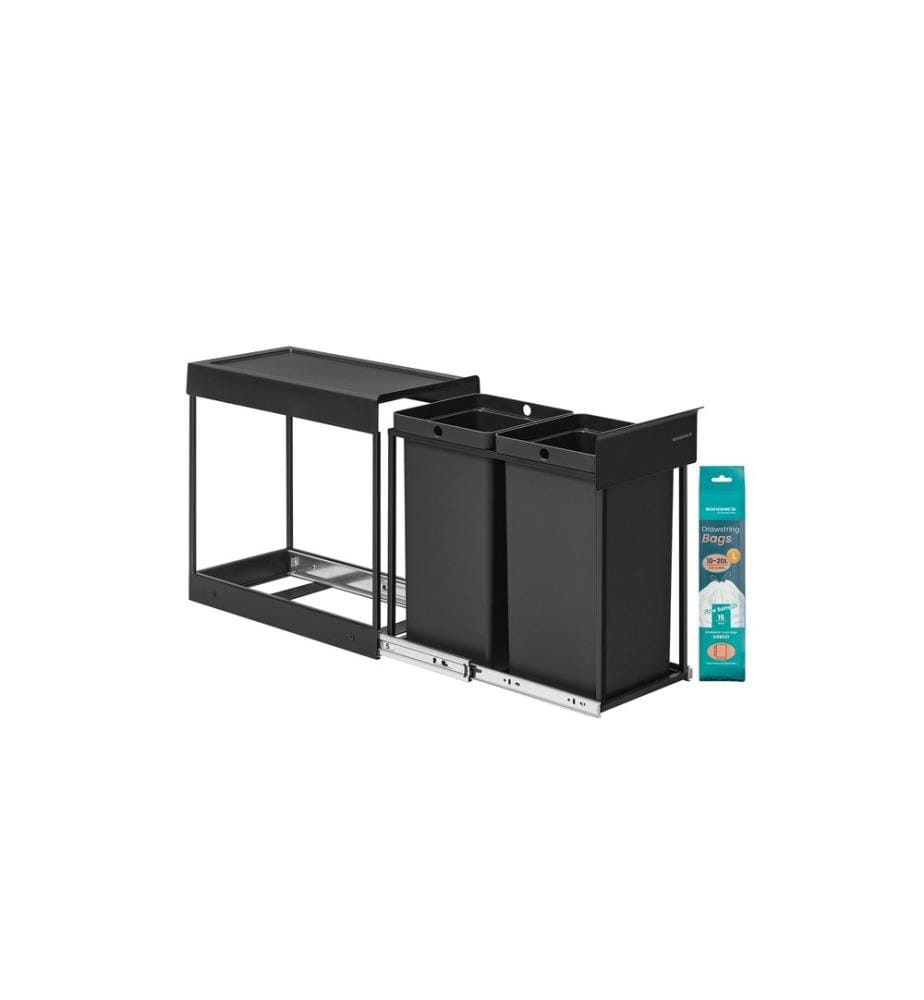 Songmics - Mülltrennsystem 30 l, Schwarz