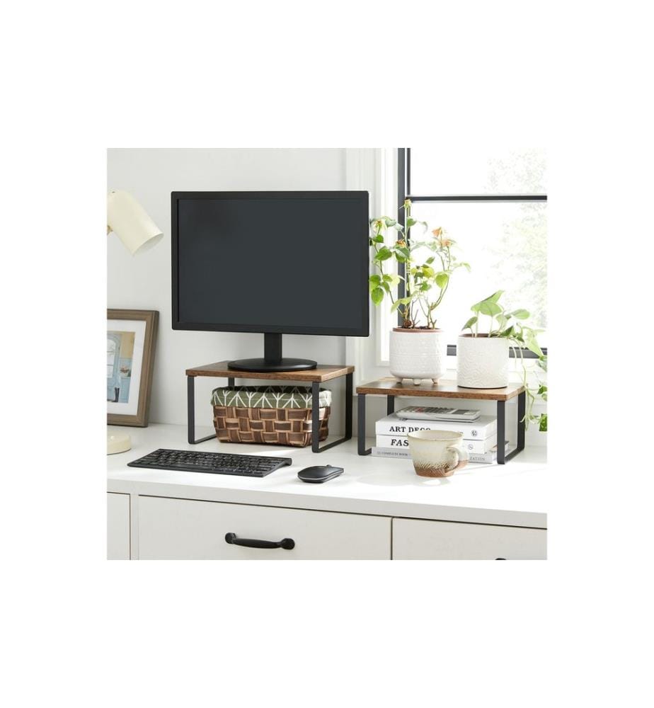 Songmics - Regal 4er-Set Schwarz/Braun