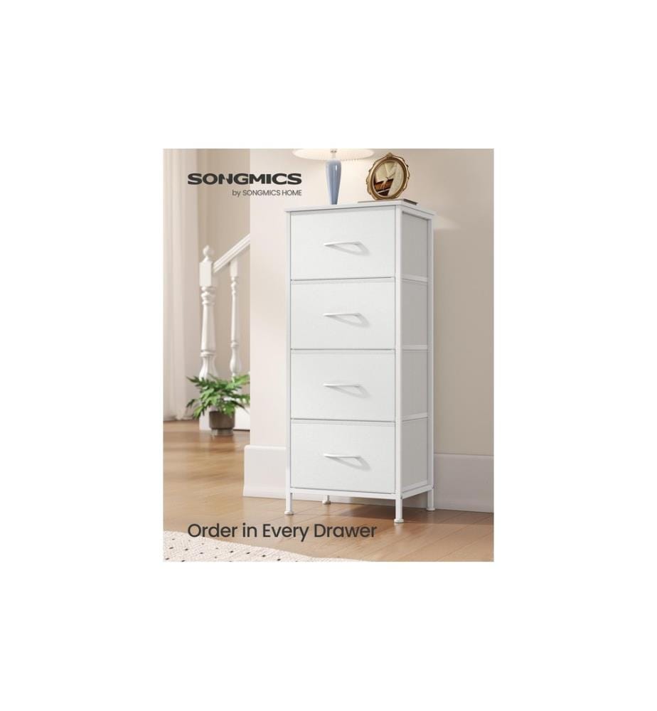 Songmics - Commode à quatre tiroirs 30 x 95.2 cm, Blanc