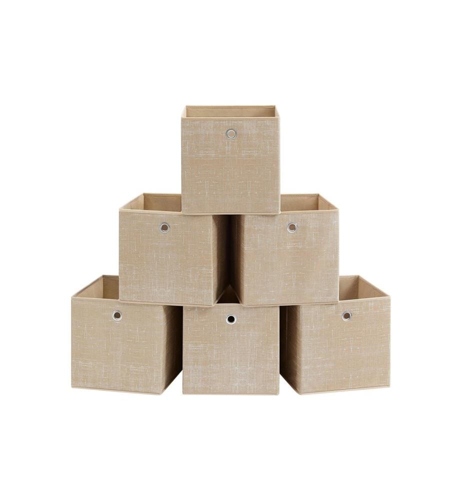 Songmics - Aufbewahrungsbox 6er-Set Beige