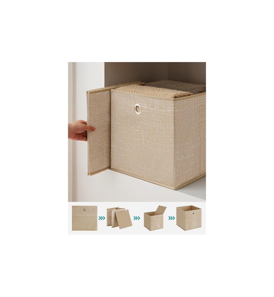 Songmics - Aufbewahrungsbox 6er-Set Beige