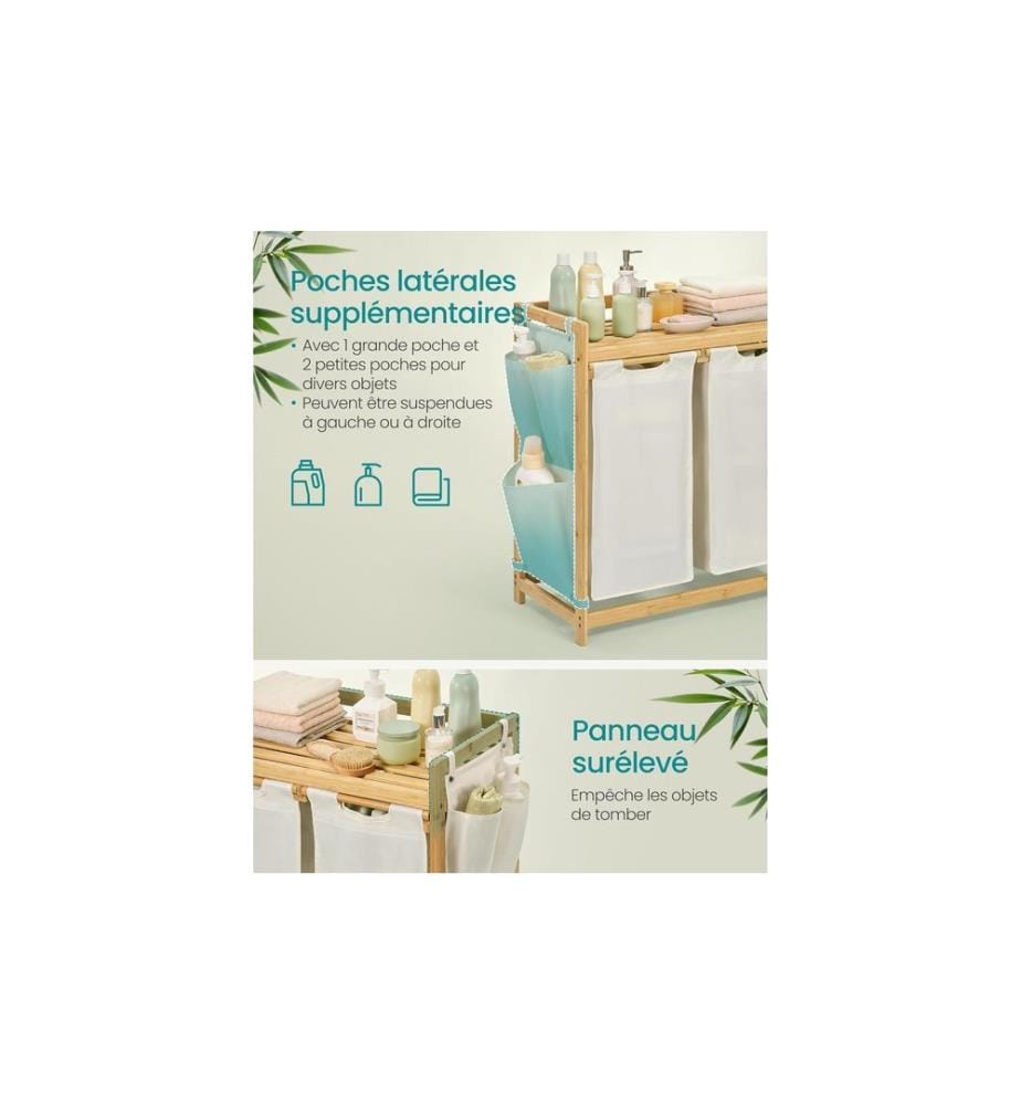 Songmics - Panier à linge 100 l, Blanc
