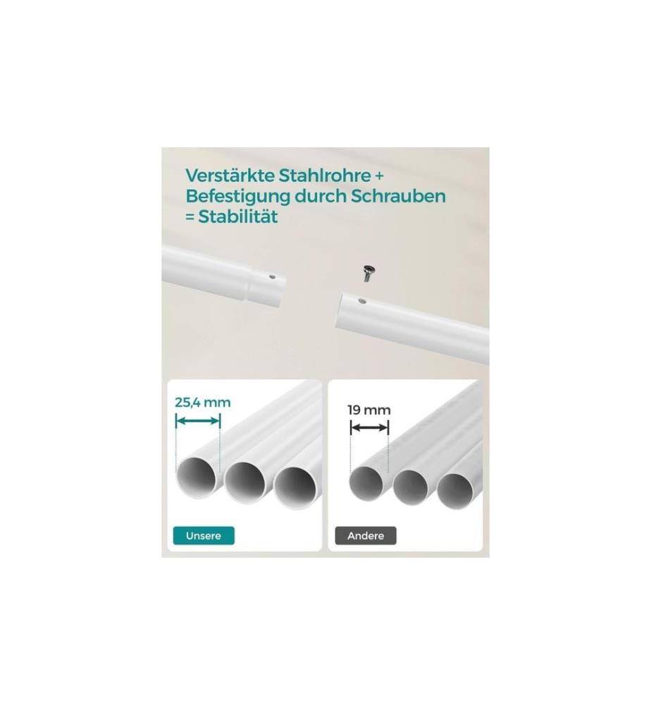 Songmics - Kleiderständer mit Rädern White