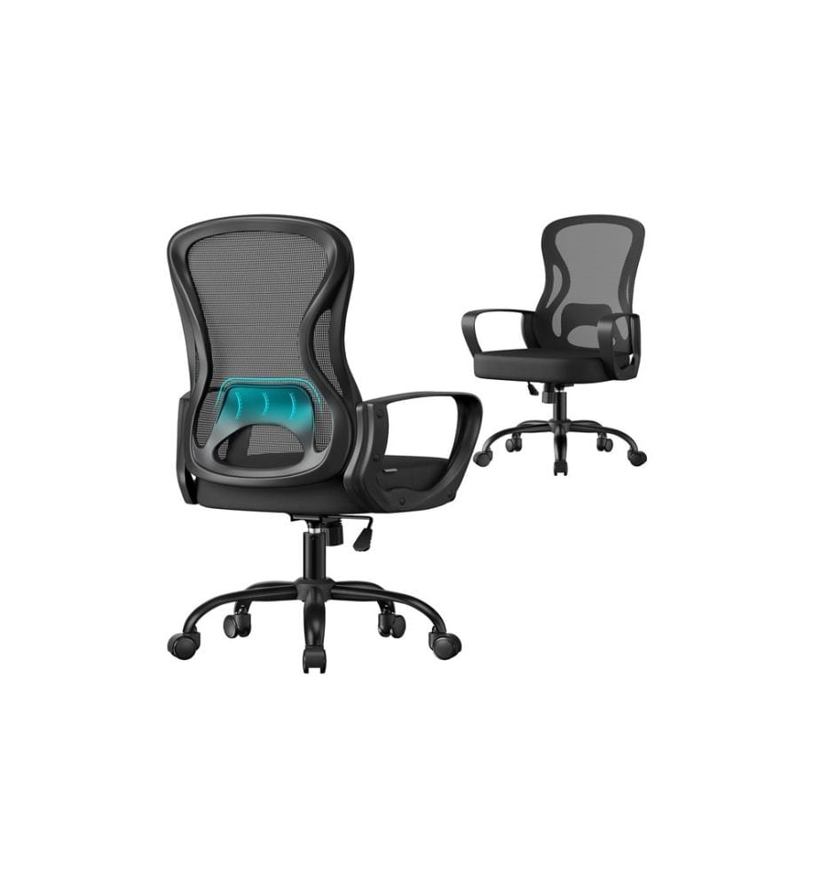 Songmics - Bürostuhl ergonomisch Netzgewebe Tintenschwarz