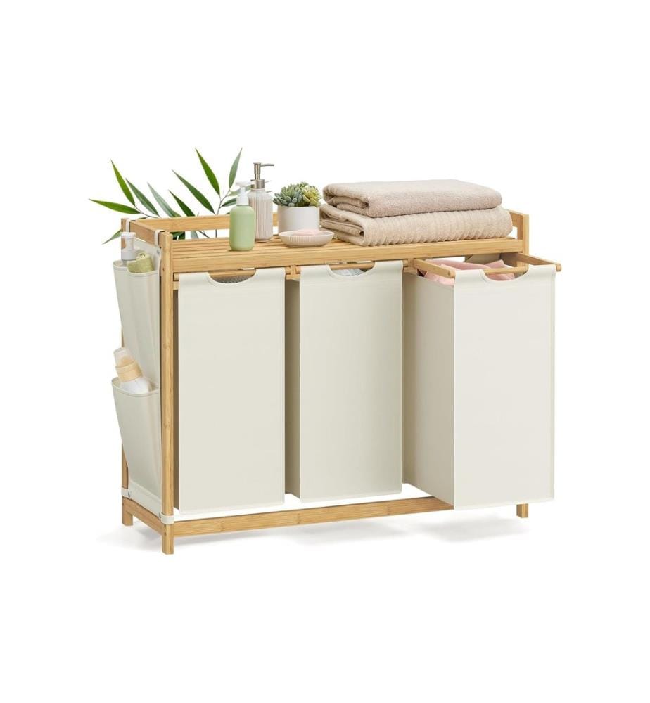 Songmics - Panier à linge 150 l, Blanc