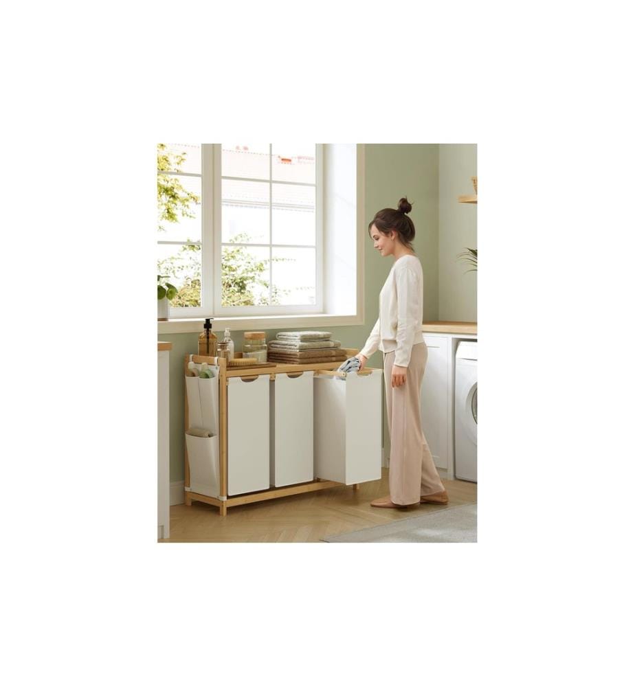 Songmics - Panier à linge 150 l, Blanc