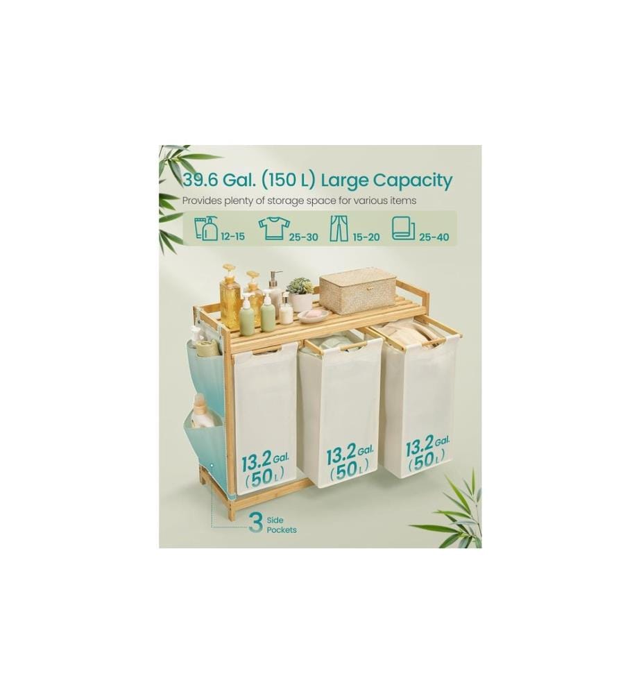 Songmics - Panier à linge 150 l, Blanc