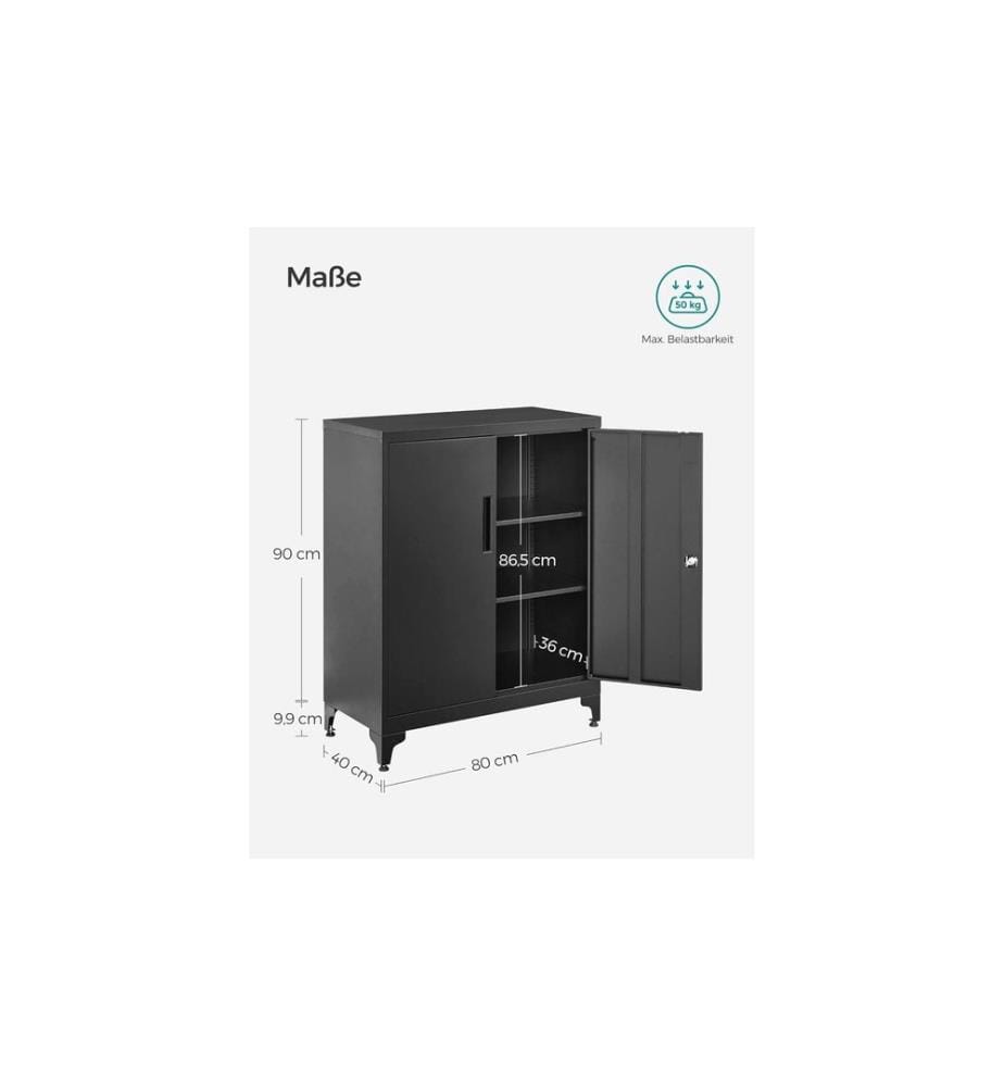 Songmics Armoire à dossiers 80 x 40 x 90 cm