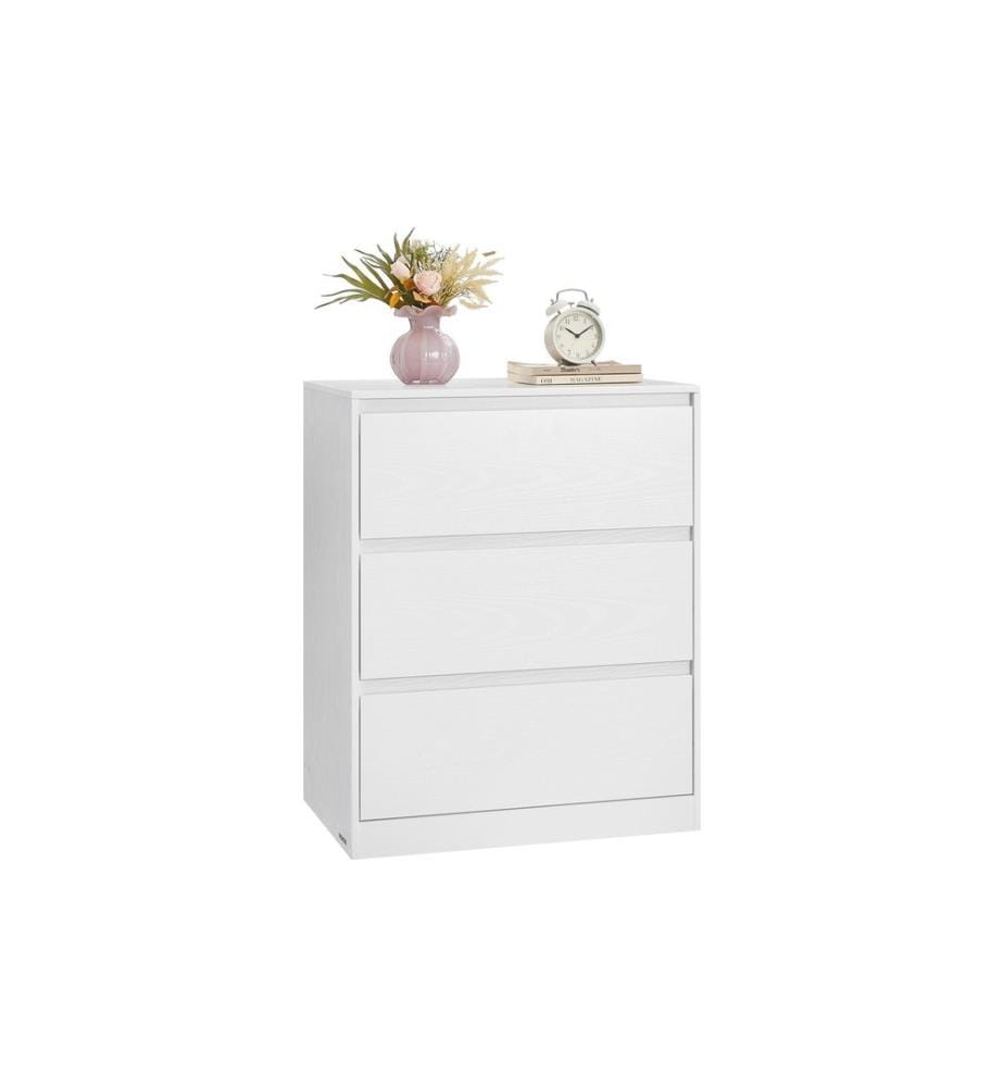 VASAGLE Kommode mit 3 Schubladen 60 x 75 cm, Weiss