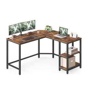 Table en L VASAGLE Marron/Noir 120 x 130 x 76 cm