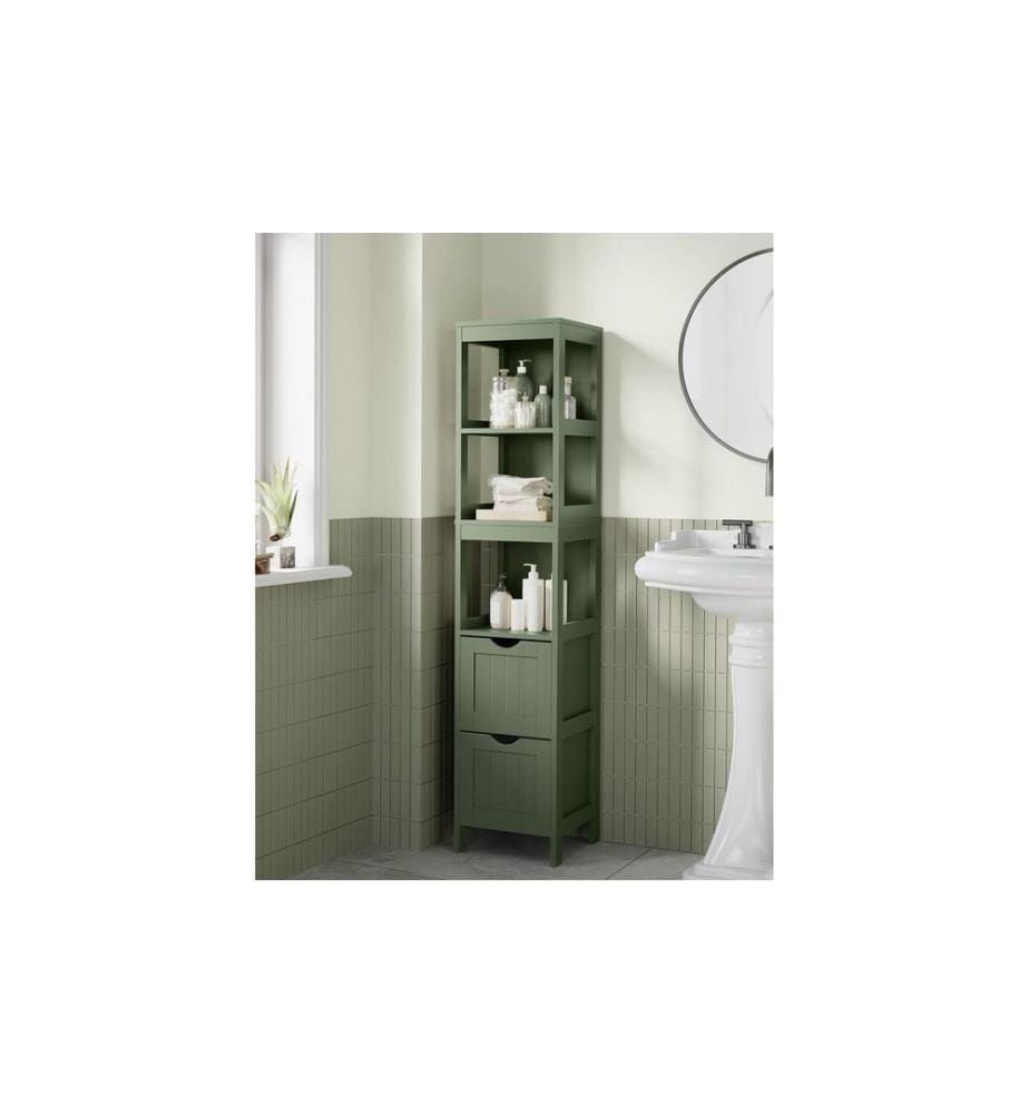 VASAGLE Commode style champêtre 30 x 141.5 cm, Vert