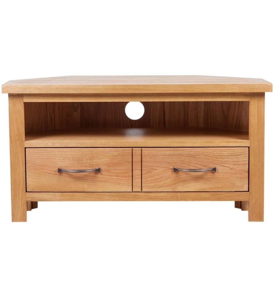 TV-Schrank mit Schublade 88x42x46 cm Massivholz Eiche