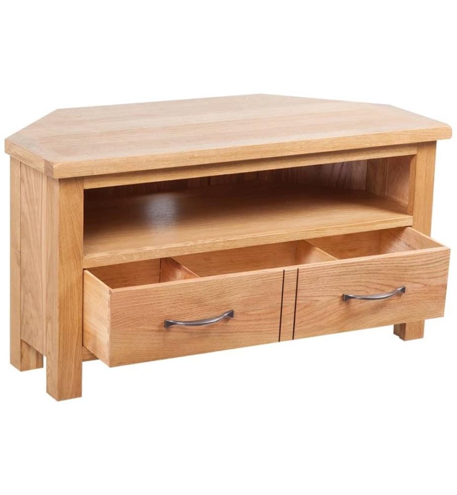 TV-Schrank mit Schublade 88x42x46 cm Massivholz Eiche