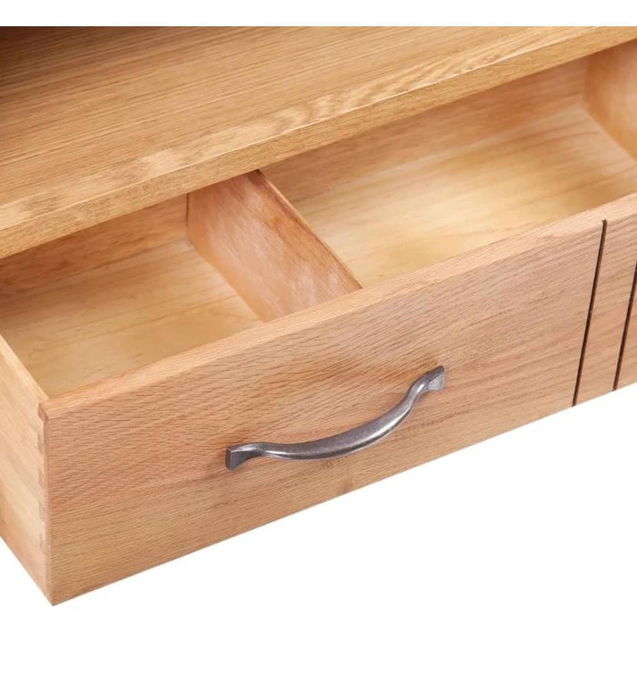TV-Schrank mit Schublade 88x42x46 cm Massivholz Eiche