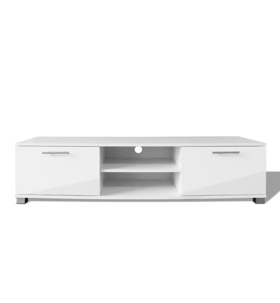Meuble TV Blanc brillant 120x40,5x35 cm