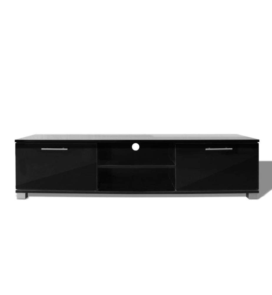 Meuble TV Noir brillant 120x40,5x35 cm