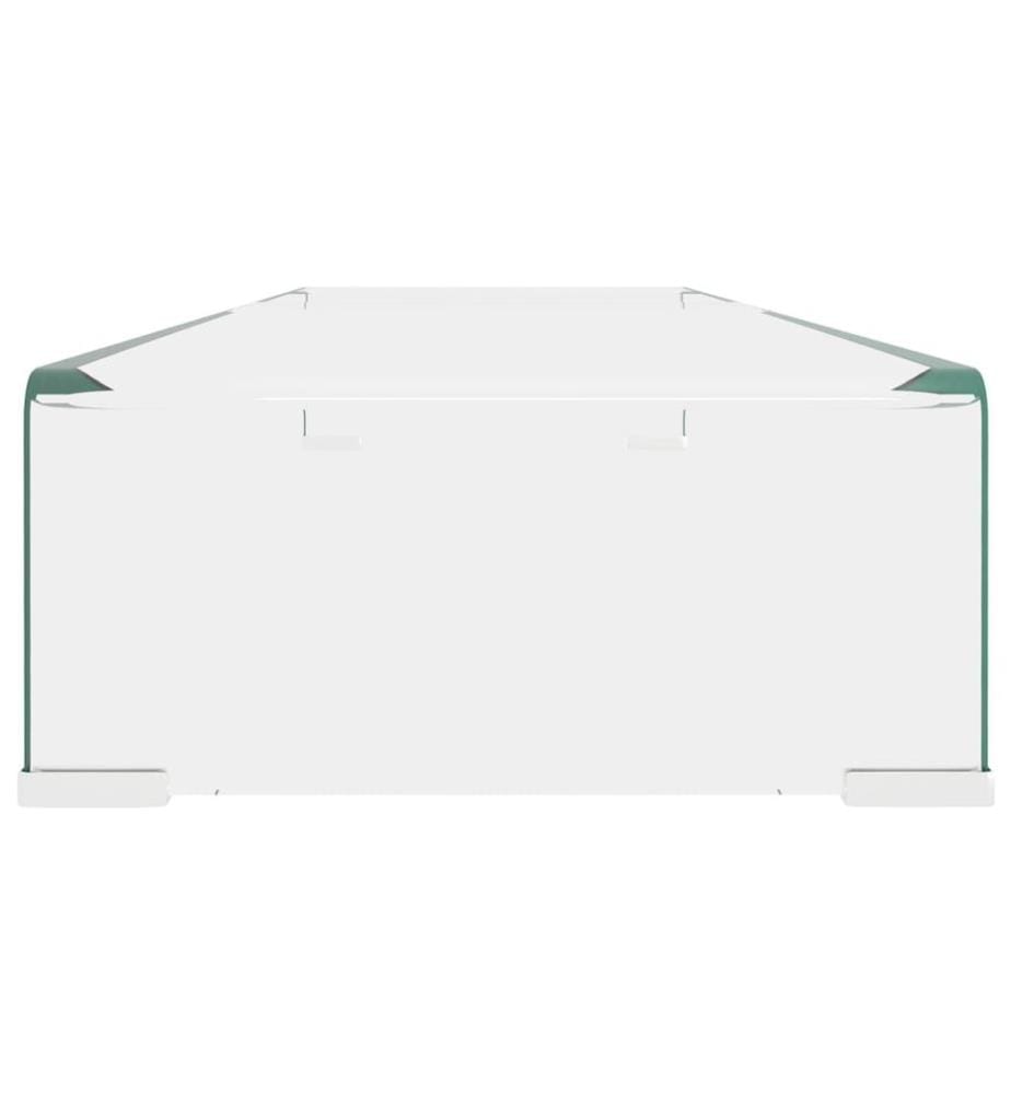 Meuble TV/pour moniteur 100x30x13 cm verre transparent